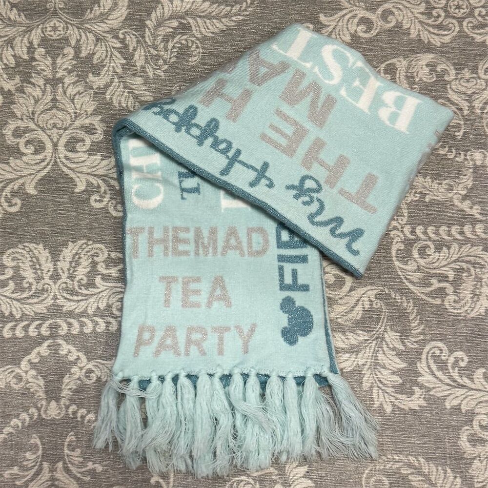 Disney Arendelle Aqua Geometric Scarf Unisex Winter Fringe Accents